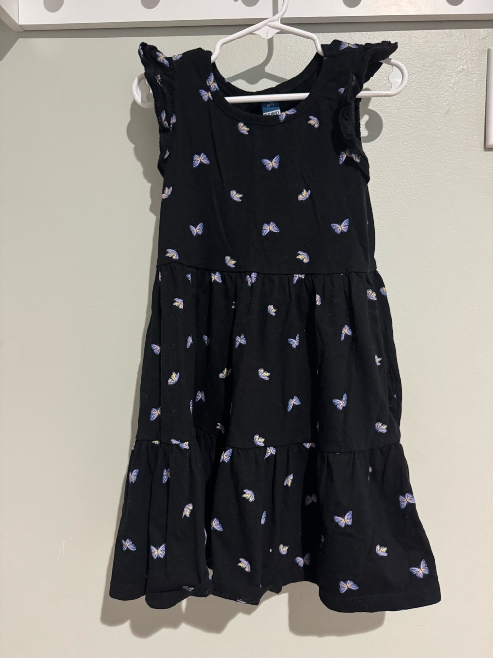 Girls size 6/7-Old Navy Black Dress with Butterfly Print